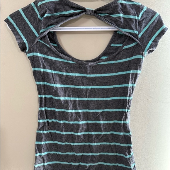 Garage Gray Fitted Cut Out T-Shirt - Picture 3 of 7